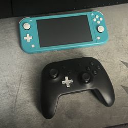 nintendo switch with controller + mario odyssey