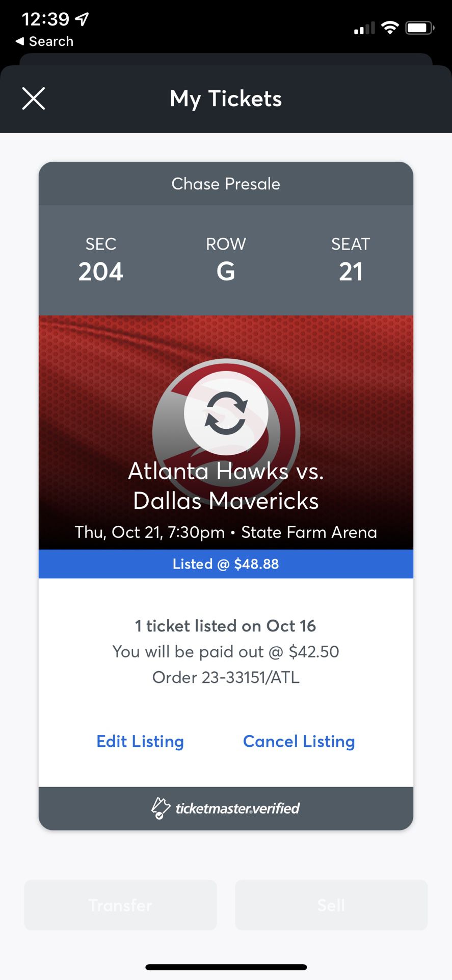 Hawks Ticket 