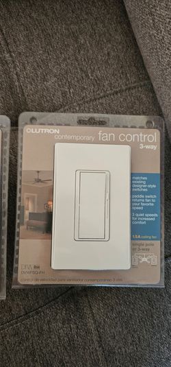 Lutron
Diva 3-Speed Fan Control with Wallplate, Single-Pole/3-Way, 1.5 Amp, White