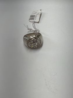 14K White Gold Clear-Stone Ring, 5.10 dwt