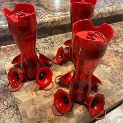 Glass Hummingbird Feeders (Set of 3)