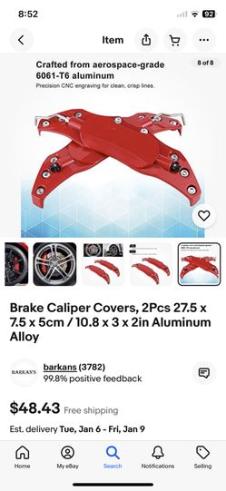 brembo brake caliper covers, 2pcs 27.5 x 7.5 x 5cm / 10.8 x 3 x 2in aluminum alloy red disc brake caliper cover car universal disc brake caliper fake 