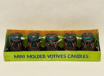 Mini Molded Votive Candles tiki gods package of 5 Amscan Party City