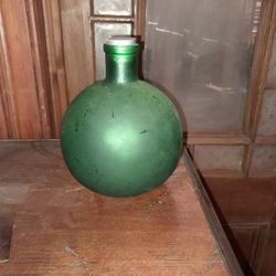 Decorative Green Frosted Glass Bottle