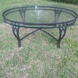 Coffee Table , Glass With Metal Frame, Like New