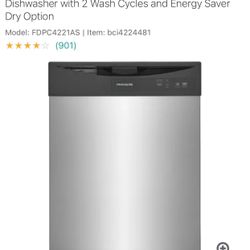 24 Inch Wide 14 Place Setting Built-In Front Control Dishwasher with 2 Wash Cycles and Energy Saver Dry Option