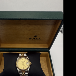 Rolex 2tone Datejust 68273 midsize champagne dial LDS watch