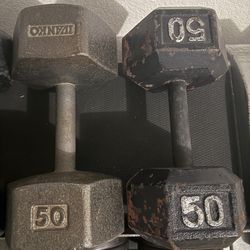 50 pound pair of dumbbells (Ivanko)