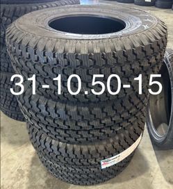4 New 31X10.50R15 JK Tornel A/T Tires with free Installation 31-12.50-15