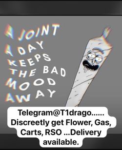 Telegram@T1drago   …. Flower, Gas, OC, Girl, Carts Available For Delivery