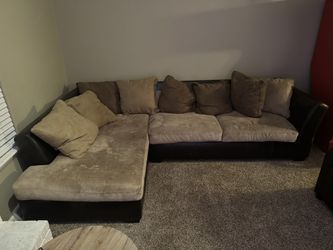 Brown Leather Sectional Couch