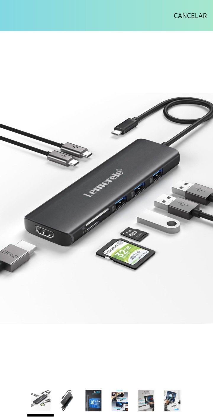 Lemorele Adaptador USB C Hub 8 en 1