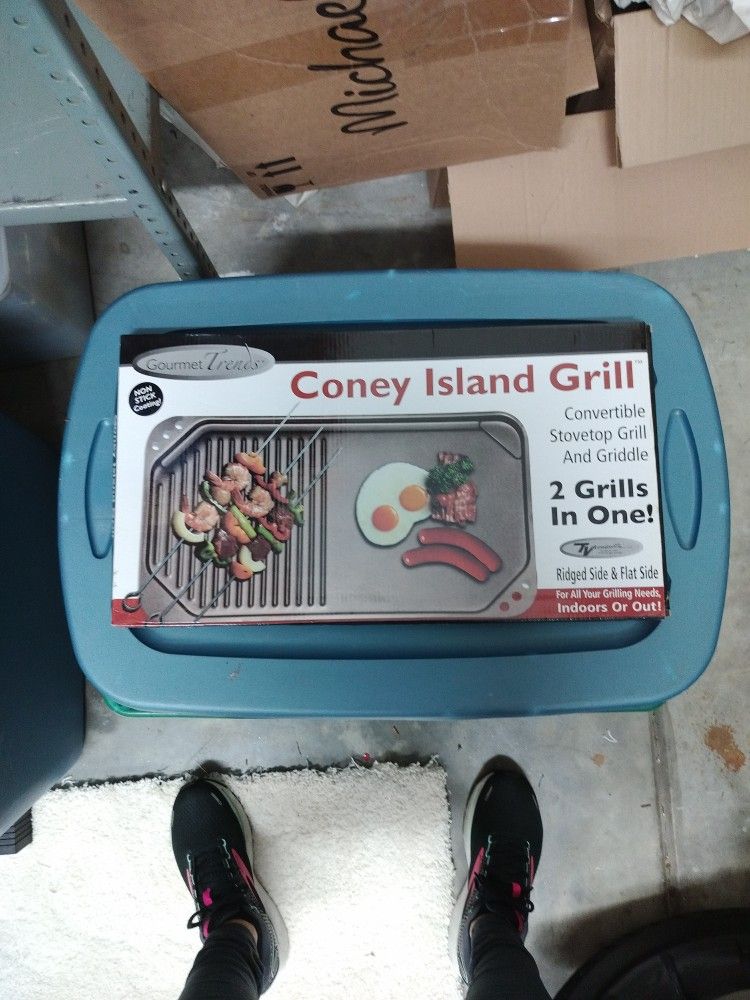 Coney Island Grill Convertible Stovetop Grill And Griddle