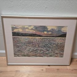 Original Watercolor Seascape JAMIE WITTENAU Framed 21x28 Impressionism Nautical