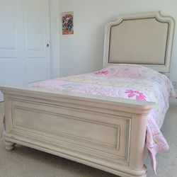 Twin Upholstered Panel Platform Bed