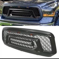 Fits 13-18 Dodge Ram 1500 Rebel Style Front Bumper Hood Upper Grille Gloss Black