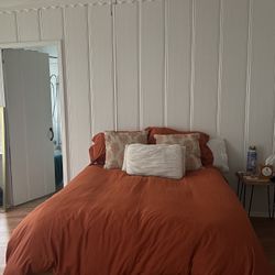Full Size Mattress And Wooden Bed frame 