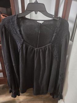 Black Long Sleeve Top Size XL