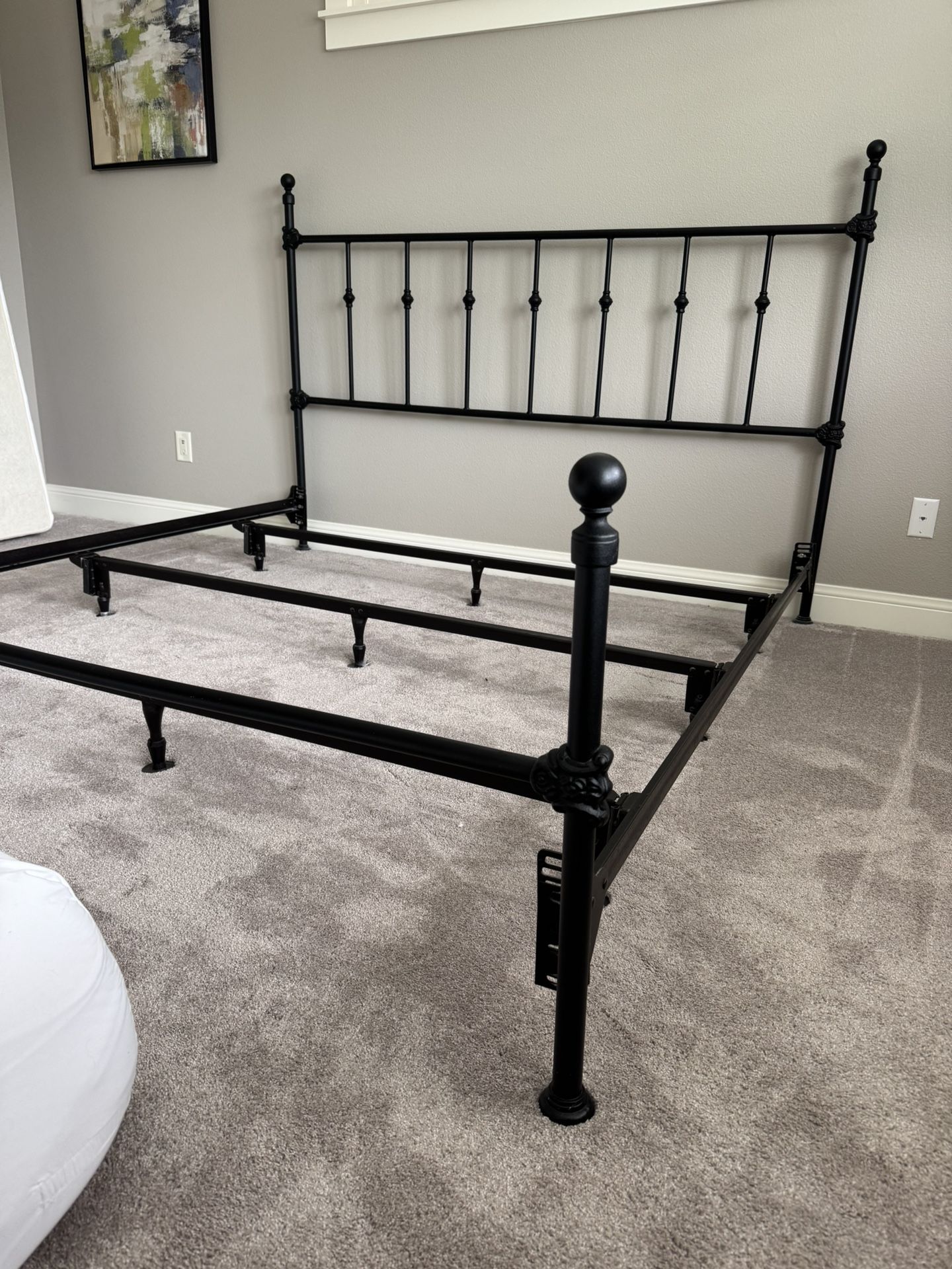 Wrought Iron Metal King Bed Frame With Box Spring