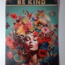 Be Kind to Your Mind Metal Sign Inspirational Hippie Wall Art Room Aesthetic 