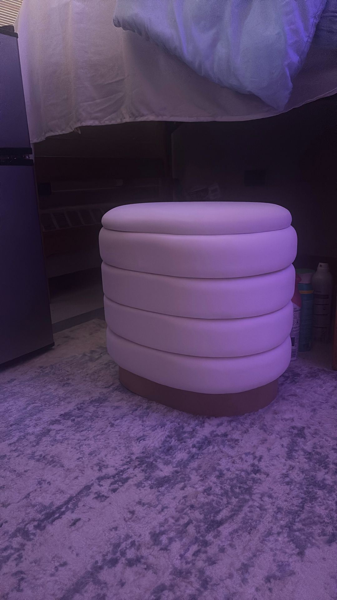 Dorm Storage Ottoman - beige