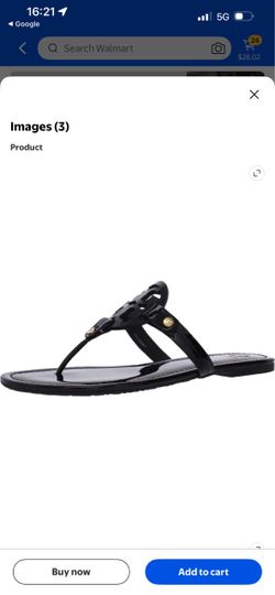 Tory Burch Patent Black Miller Thong Sandal