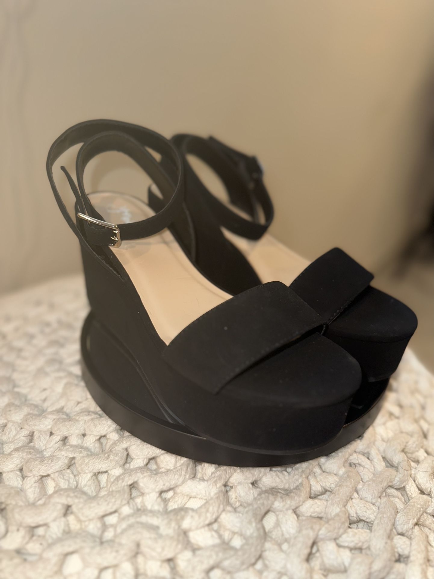 Black Suede Wedges