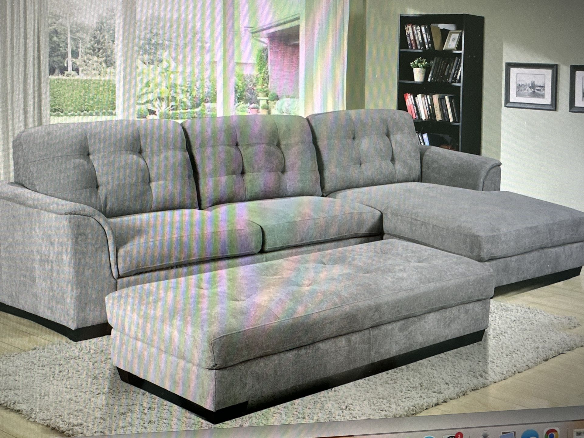 COMFY NEW BISCAYNE SECTIONAL SOFA AND OTTOMAN SET ON SALE ONLY $899. IN STOCK SAME DAY DELIVERY 🚚 EASY FINANCING
