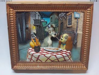 Walt Disney lady And The Tramp 3D Limited Edition Bella Notte Collector Frame