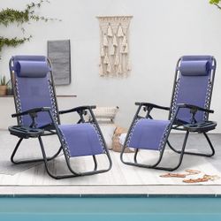 Lounge Chairs Set If 2 Blue Mash 