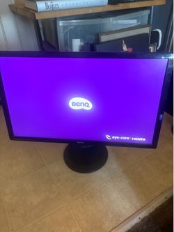 24-inch- BenQ Monitor Works Perfectly with Stand and Power Cable