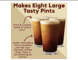 The Original Royal Brew Nitro Cold Brew, 128 OZ Extra Large Home Leg, Nitrogen G