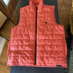 Rivian Puffy Vest - Compass Collection - Men’s Medium - Burnt Orange/Canyon