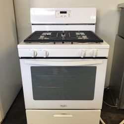 Whirlpool Gas Stove 30”Wide In White With Heavy Duty Grates 