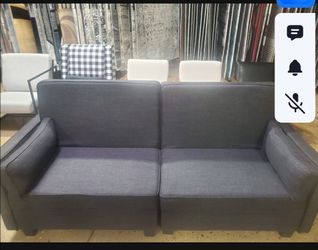 Dark Gray Fabric Sleeper Sofa With Pillows (New)