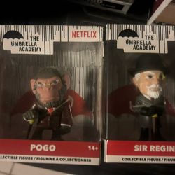 The umbrella academy mini figures pogo and sir reginald hargreeves