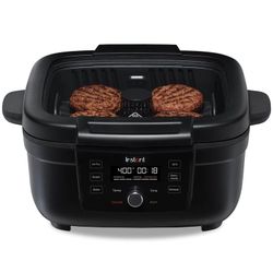 New And Sealed. INSTANT Black Nonstick Surface Electric Grill , Air Fryer, Bake, Dehydrate, 4 qt. Capacity