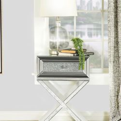 Brand New Glam End Table Single Drawer Nightstand 