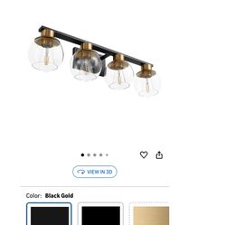 Bathroom Light Fixture — Black/Gold