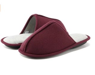 NEW！Bedroom Slippers with Non-Slip Sole Knitted Breathable Upper, Plush Lining & Memory Foam Insole, Superior Rubber Sole . Black and Wine Color Avail