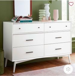West Elm Mid-Century 6-Drawer I Wide Dresser White (56w ×18d")