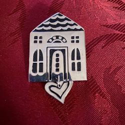 Silver Tone “Love Home “ Brooch 