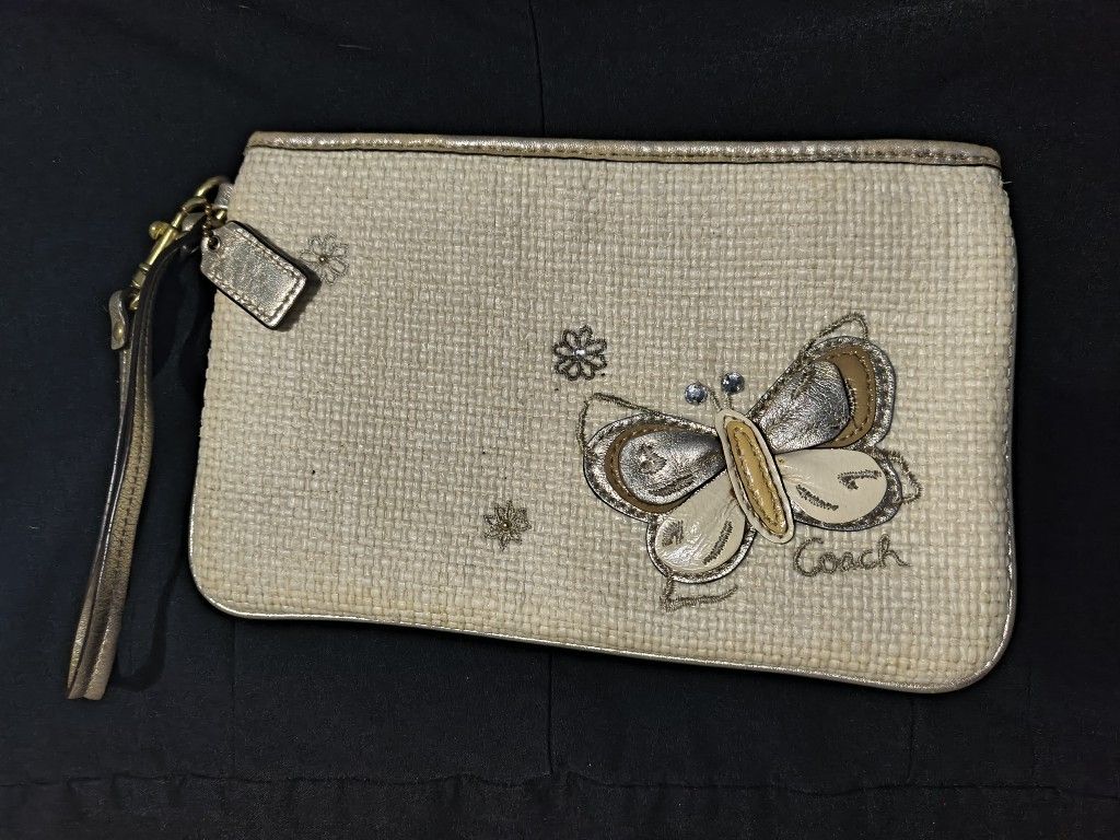 Coach Raffia Wristlet