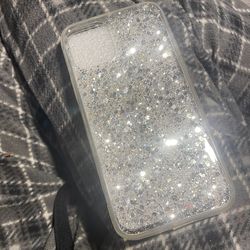 iPhone 11 Pro silver chunky glitter clear case