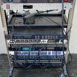 Rack of audio equipment
