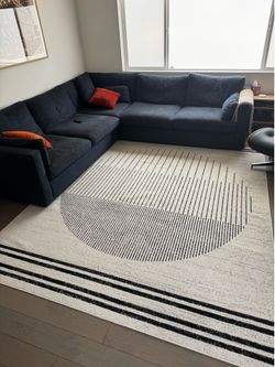 Area Rug black/ ivory 7’10” x 10’