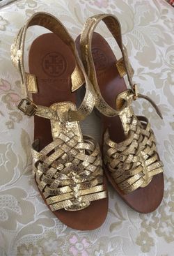 Tory Burch Gold Wedges