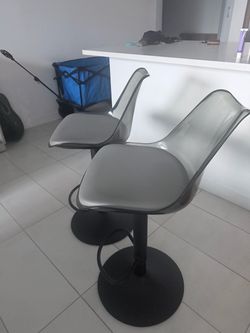 Smoked Acrylic Bar Stools Set of 2