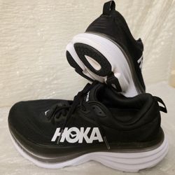 HOKA Bondi 8 WIDE – Women’s 10.5 | Excellent Condition | Black/White

