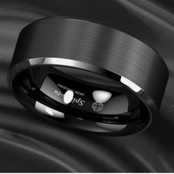 Men's Black Tungsten Wedding Band- Sleek Matte Finish